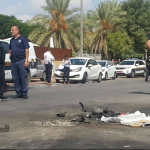Police bomb disposal experts in the city of Sderot where gaza rocket exploded - Photo: Israel Police - משטרת ישראל Facebook