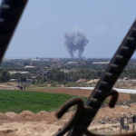 Smoke rises from the central Gaza Strip after Israeli air strikes in response to an earlier rocket barrage on southern Israeli communities, May 29, 2018 - Photo: Courtesy (i24NEWS)